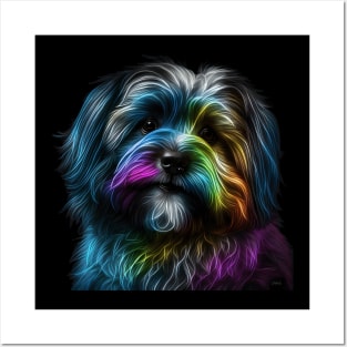 Neon Havanese Dog Posters and Art